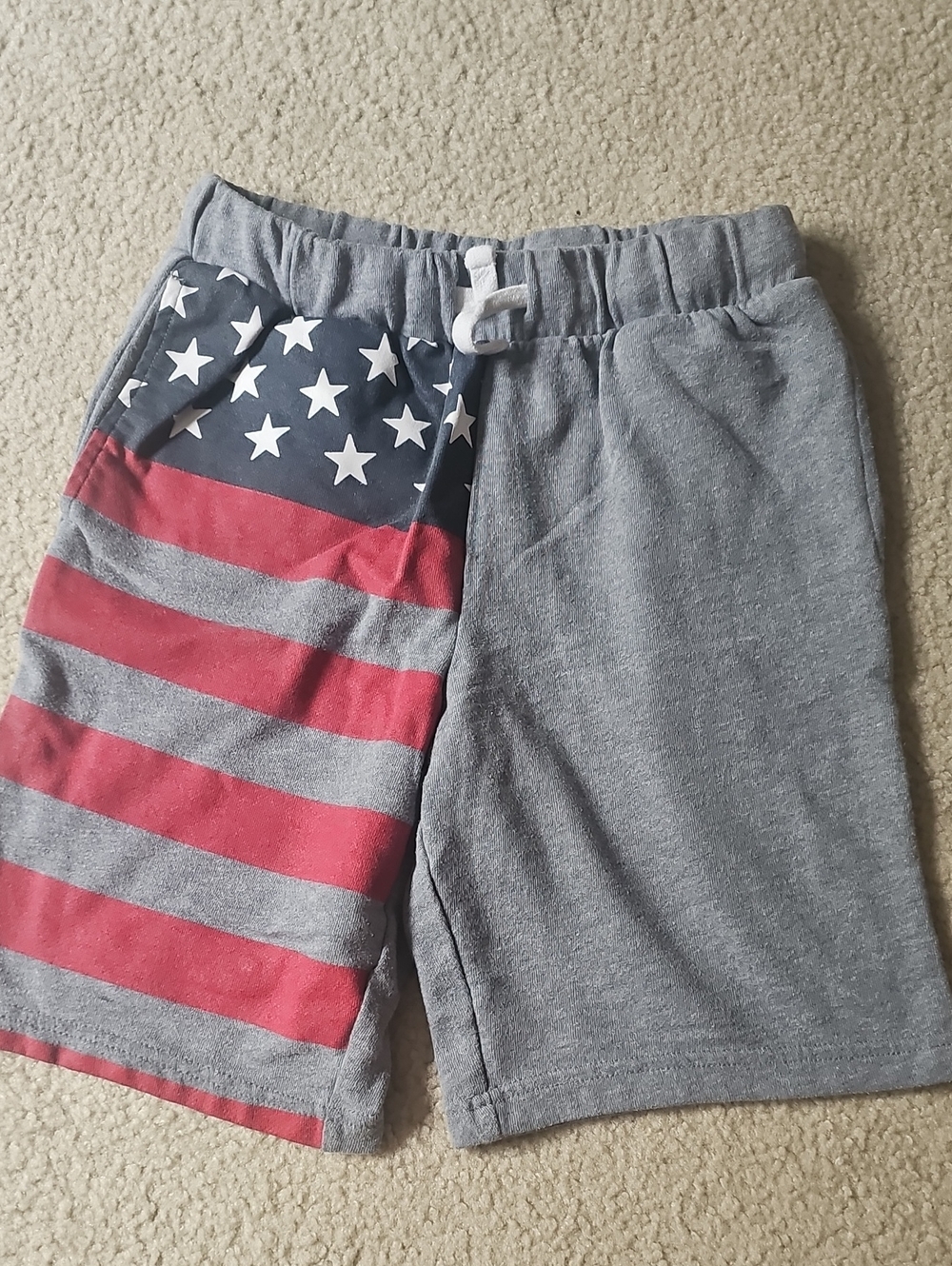 The Children's Place Gray Shorts with Red & Blue Flag Panel